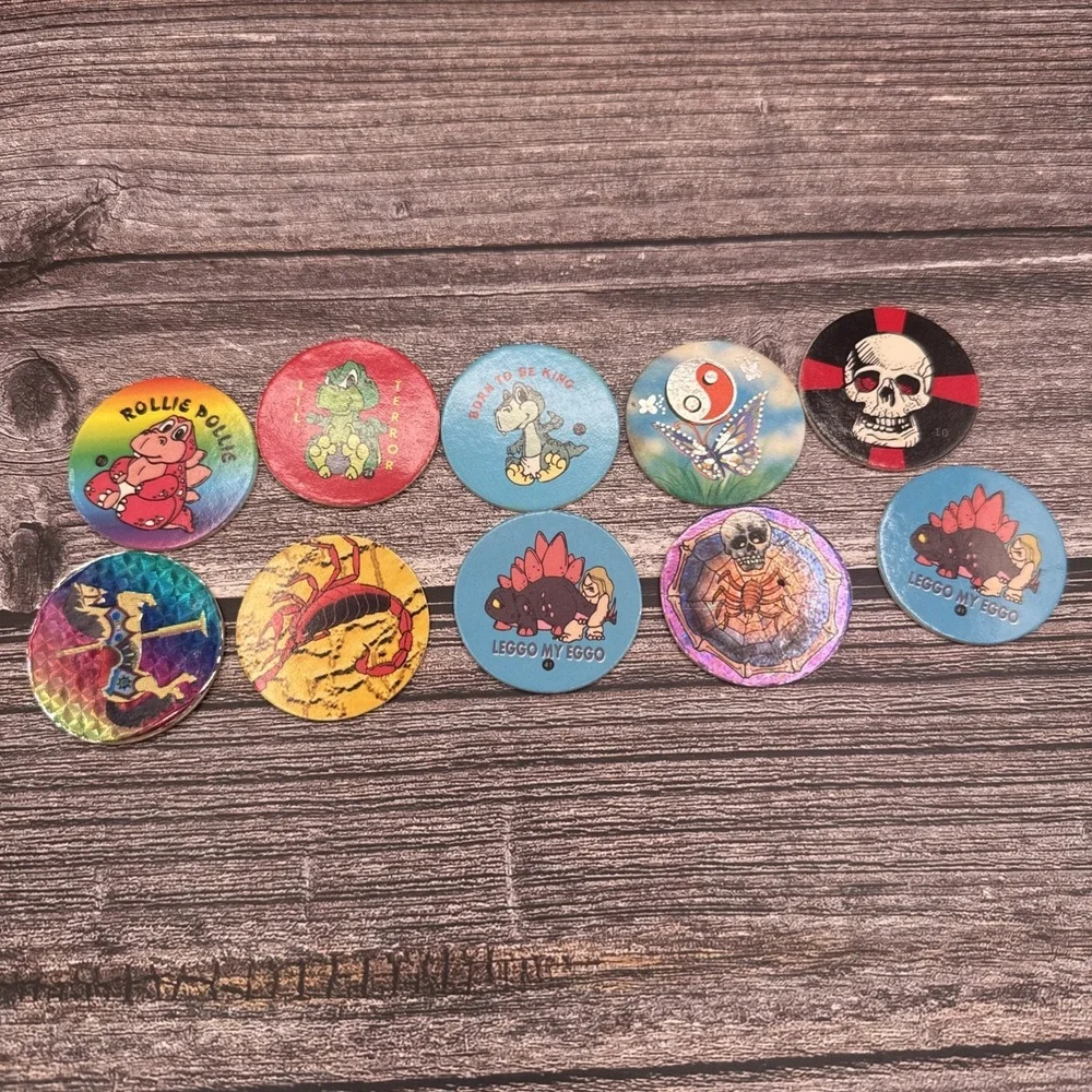 Vintage Pogs Lot of 10 Unbranded / Unidentified 1990's
